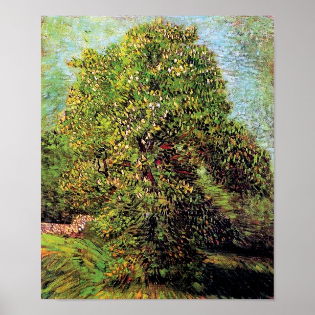 Poster Vincent Van Gogh - Árvore De Castanha Em Flor (Frente)