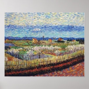 Poster Vincent Van Gogh - Árvores de Pêssego em Flor Arte