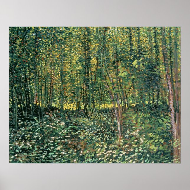 Poster Vincent van Gogh | Árvores e Subcrescimento, 1887 (Frente)