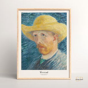 Poster Vincent van Gogh autorretrato com arte de chapéu d