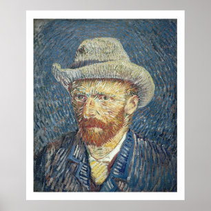 Póster Vincent van Gogh Autorretrato com Felt Hat