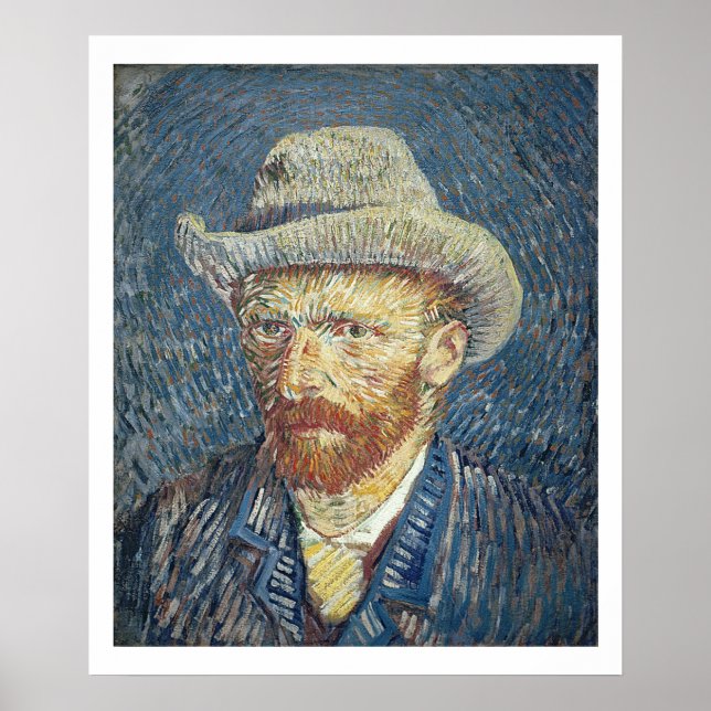 Póster Vincent van Gogh | Autorretrato com Felt Hat (Frente)