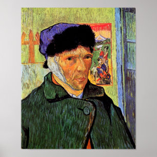 Póster Vincent Van Gogh - Autorretrato com Orelha Bandada
