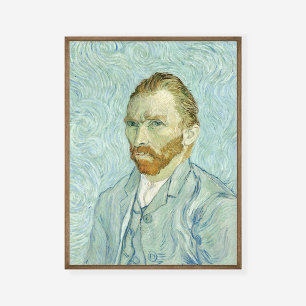 Poster Vincent Van Gogh autorretrato de 1889 pintura azul