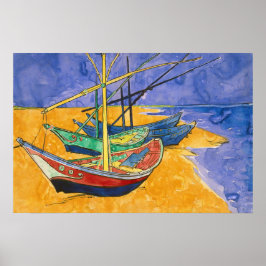Poster Vincent van Gogh - Barcos de Pesca na Praia