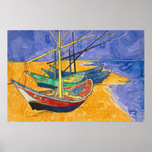 Poster Vincent van Gogh - Barcos de Pesca na Praia