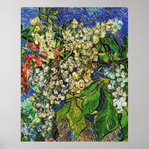 Poster Vincent van Gogh-Blooming, ramos de castanha Poste