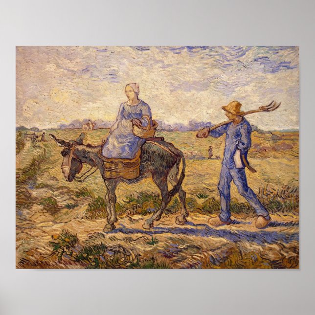 Póster Vincent van Gogh | Bom dia, saída para o trabalho (Frente)