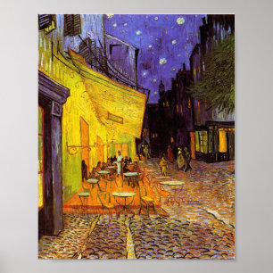 Poster Vincent Van Gogh Cafe Terrace À Noite Em Belas Art