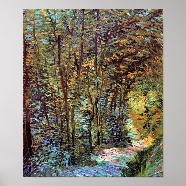 Póster Vincent Van Gogh - Caminho no Bosque Arte Fina (Frente)