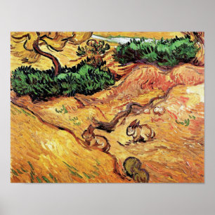 Póster Vincent Van Gogh - Campo Com Dois Coelhos De Belas
