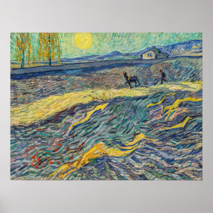 Poster Vincent van Gogh - Campo com lavoura de agricultor
