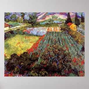 Póster Vincent Van Gogh - Campo Com Poppies De Belas Arte