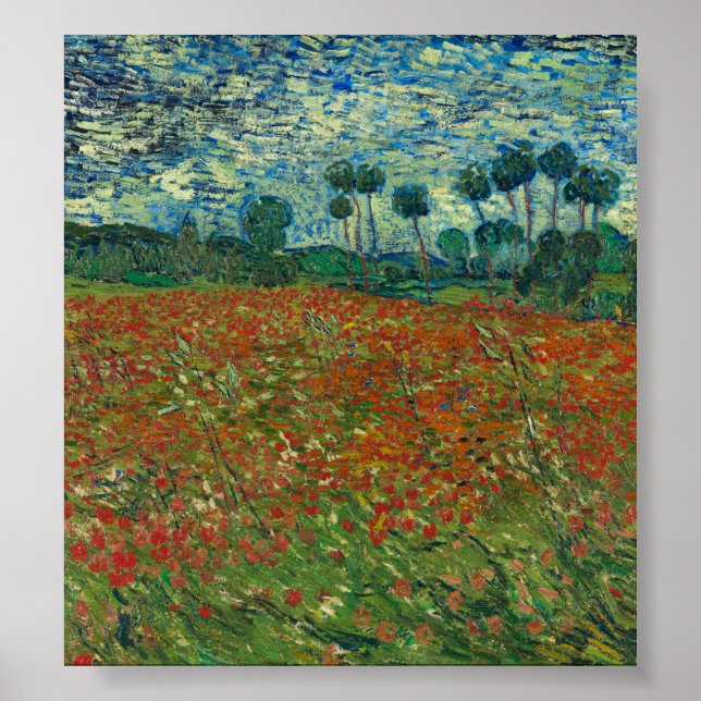 Poster Vincent van Gogh - Campo de papoila (Frente)
