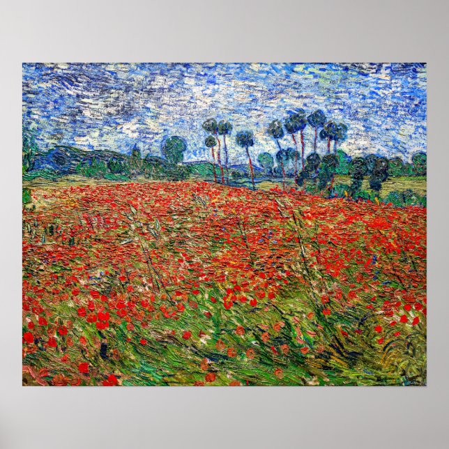 Poster Vincent van Gogh - Campo de Papoulas (Frente)