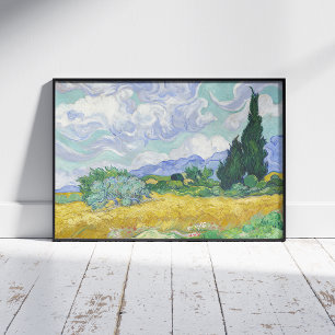 Poster Vincent Van Gogh, Campo de Trigo com Cipras