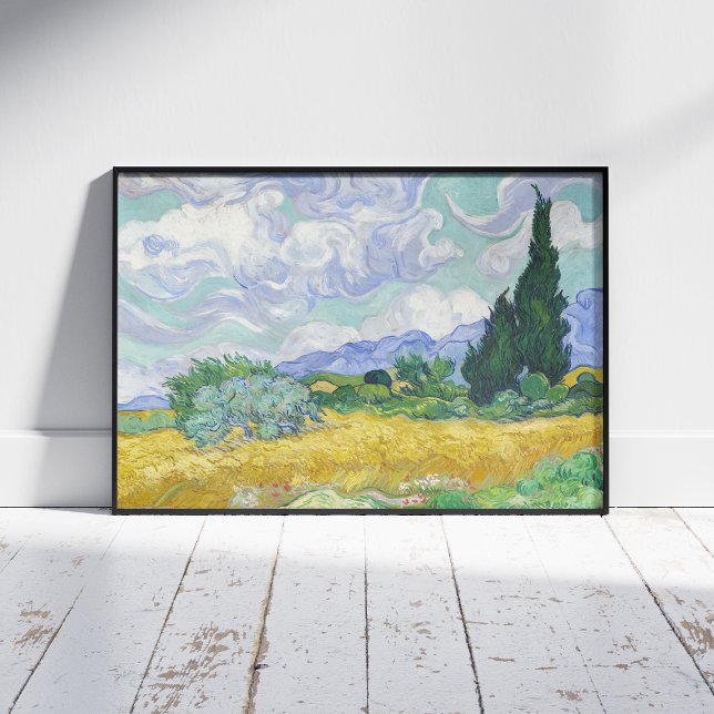 Poster Vincent Van Gogh, Campo de Trigo com Cipras (Criador carregado)