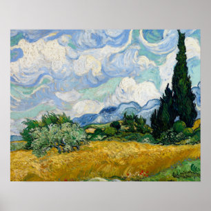 Poster Vincent van Gogh - Campo de trigo com CyPrensas
