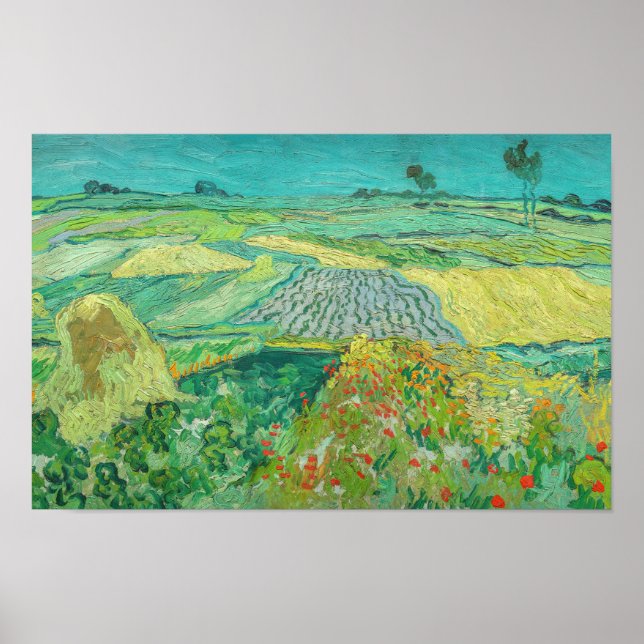 Poster Vincent van Gogh - Campos de Trigo perto de Auvers (Frente)
