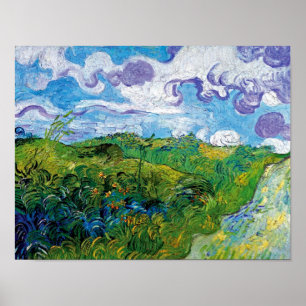 Póster Vincent Van Gogh - Campos De Trigo Verde Em Auvers