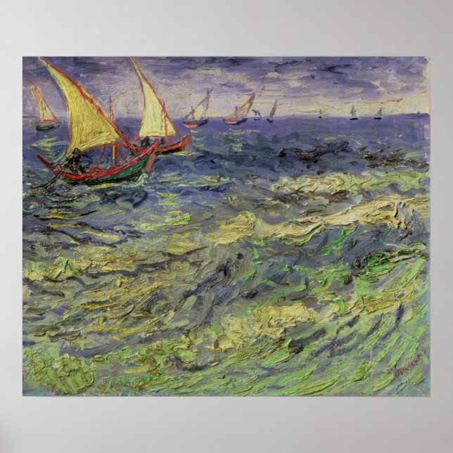 Póster Vincent van Gogh | Capas de mar em Saintes-Maries (Frente)