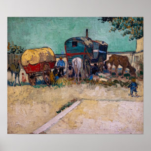 Poster Vincent Van Gogh - Caravanas, Campo de Ciganos per