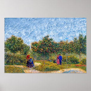 Póster Vincent van Gogh - casais de cortejo no parque