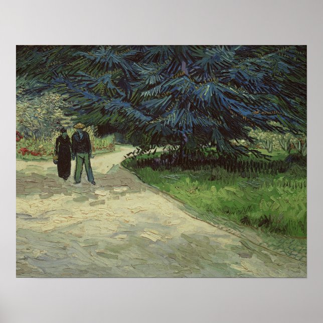 Póster Vincent van Gogh | Casal no Parque de Arles, 1888 (Frente)