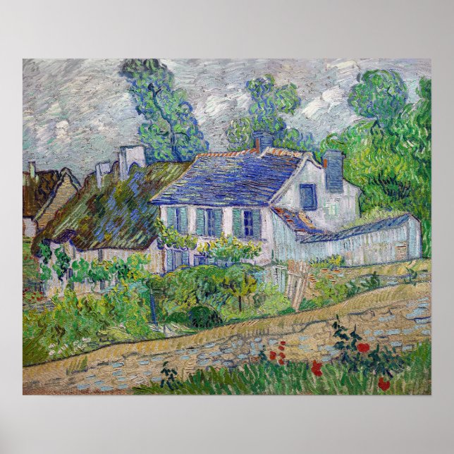 Poster Vincent van Gogh - Casas em Auvers (Frente)