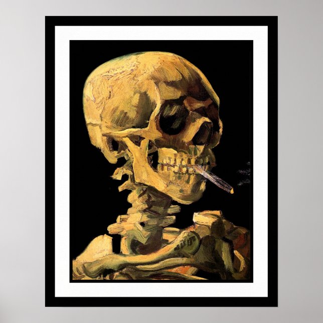 Poster Vincent Van Gogh - Caveira Com Cigarro Aceso (Frente)