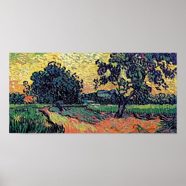 Poster Vincent Van Gogh - Chateau De Auvers No Sunset (Frente)