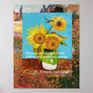 Poster Vincent Van Gogh, citação de Sunflower