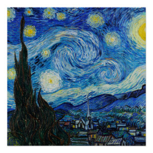 Póster Vincent Van Gogh é a Noite Estrelada