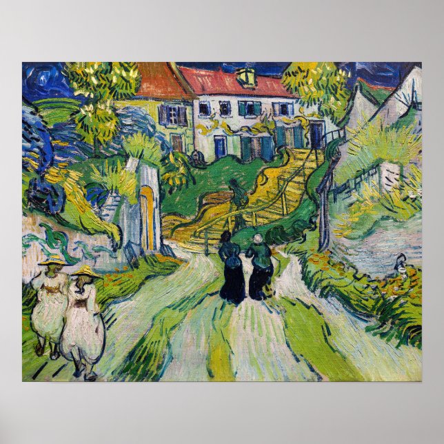 Poster Vincent van Gogh - Escadaria em Auvers (Frente)