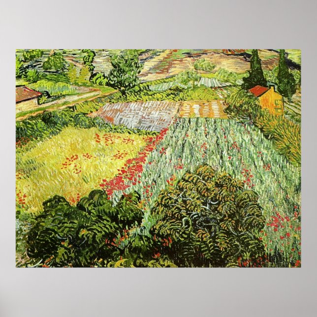 Poster Vincent van Gogh "Field with Poppies" (1889) (Frente)