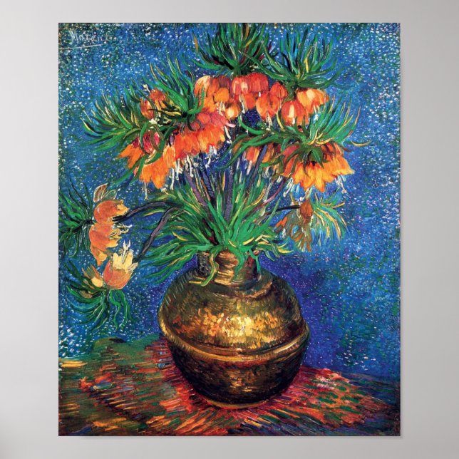 Poster Vincent Van Gogh - Fritilárias num Vaso de Cobre (Frente)