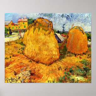Poster Vincent Van Gogh - Haystacks no Provence Belas Art