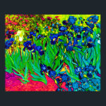 Póster Vincent Van Gogh - Íris - Amante de Flores Pop Art<br><div class="desc">Óleo sobre tela de 1889 mostrando belas íris roxas que Van Gogh pintou enquanto permanecia no Asilo de São Paulo-de-Mausole em Saint-Remy, França. Enquanto muitas versões desta pintura mostram as flores como azuis, cientistas que estudaram as íris em uma das pinturas posteriores de Van Gogh descobriram que as flores eram...</div>
