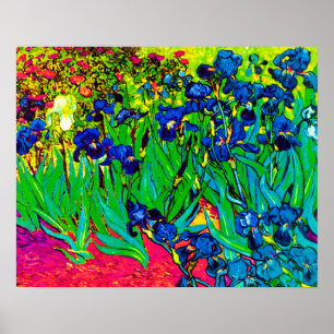 Póster Vincent Van Gogh - Íris - Amante de Flores Pop Art