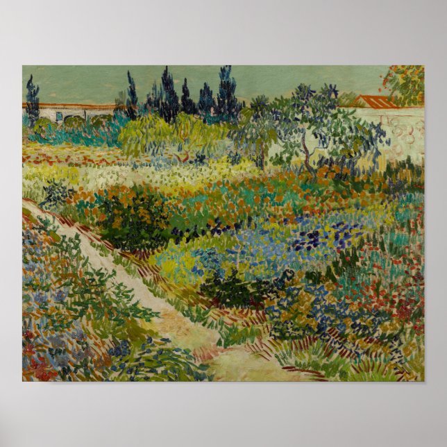 Póster Vincent van Gogh - Jardim de Arles (Frente)