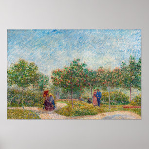 Poster Vincent van Gogh - Jardim em Montmarte com Amantes