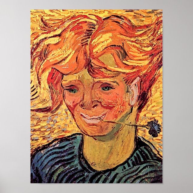 Póster Vincent Van Gogh - Jovem com Centáurea (Frente)