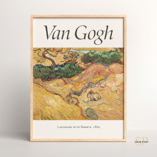 Poster Vincent van Gogh Landscape with Rabbits Art Impres