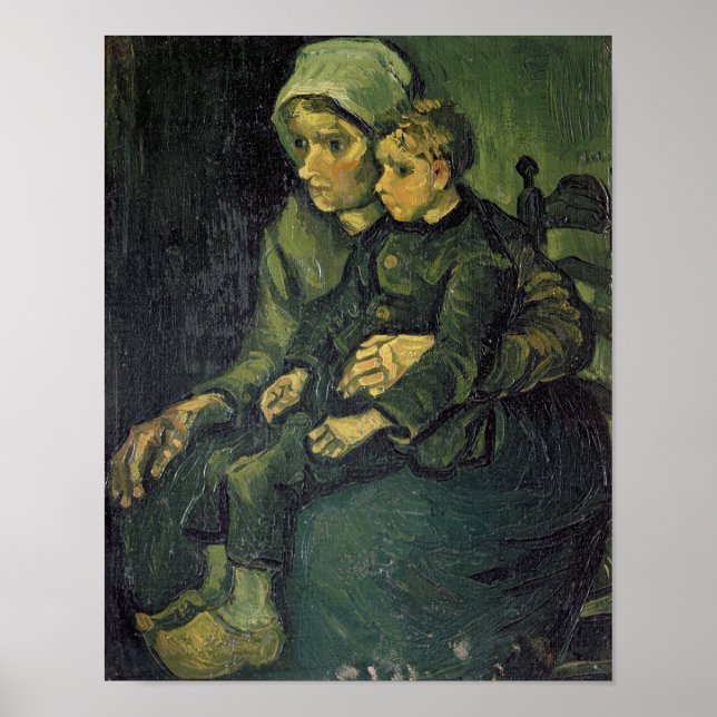 Póster Vincent van Gogh | Mãe e Criança, 1885 (Frente)