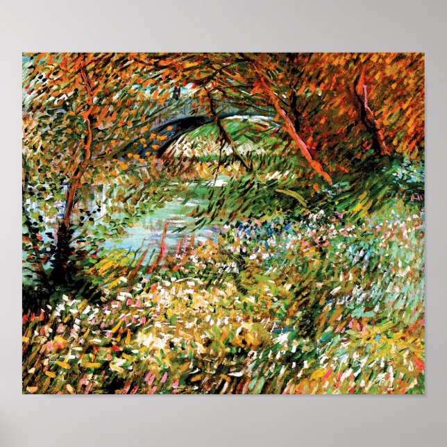 Póster Vincent Van Gogh - Margens do Sena na Primavera (Frente)