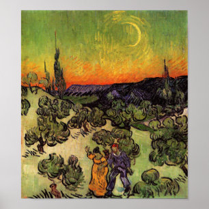 Póster Vincent Van Gogh Moonlit Landscape