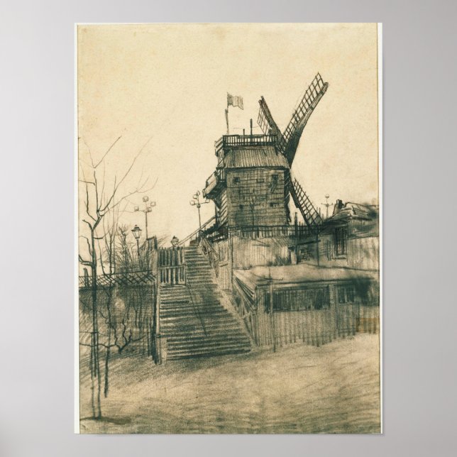Poster Vincent van Gogh - Moulin de la Galette (Frente)