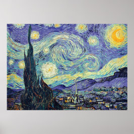Poster Vincent Van Gogh Na Noite Estrelada