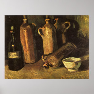 Póster Vincent van Gogh - Natureza Morta com 4 Garrafas d