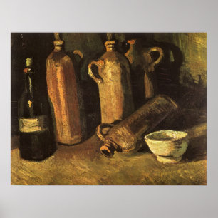 Póster Vincent van Gogh - Natureza Morta com 4 Garrafas d